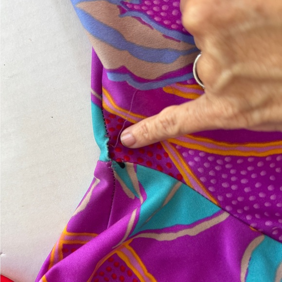 VINTAGE 1970s DAVID BROWN FLORAL ZIP ROBE LOUNGER KAFTAN MUMU DRESS Sz Medium - Picture 10 of 14